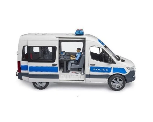 Bruder MB Sprinter Polis Minibüsü, Sürücüsü ve Aksesuarları BR02683 - Resim 5