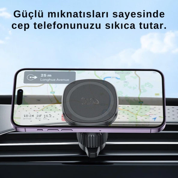 Coofbe 360° Döner Başlıklı Magsafe Uyumlu Air Went Araç Tutucu İphone 12 13 14 15 Pro Max Uyumlu - 4
