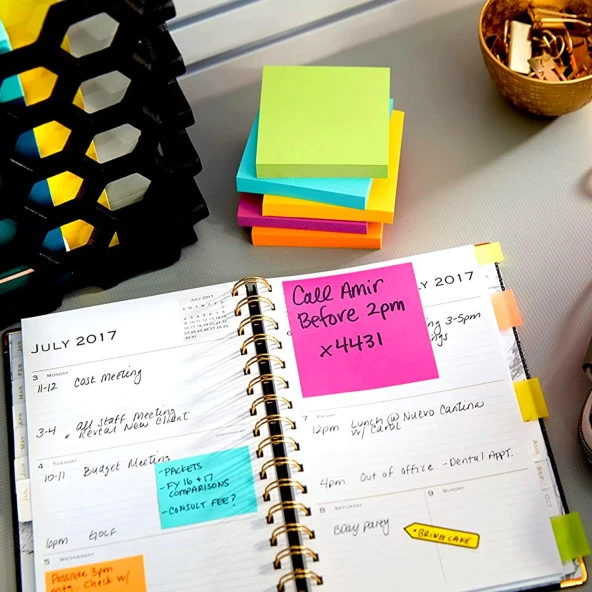 Noki Memo 75x75 mm Yapışkanlı Not Kağıdı 100 Yaprak Sarı 12007 - Resim 3