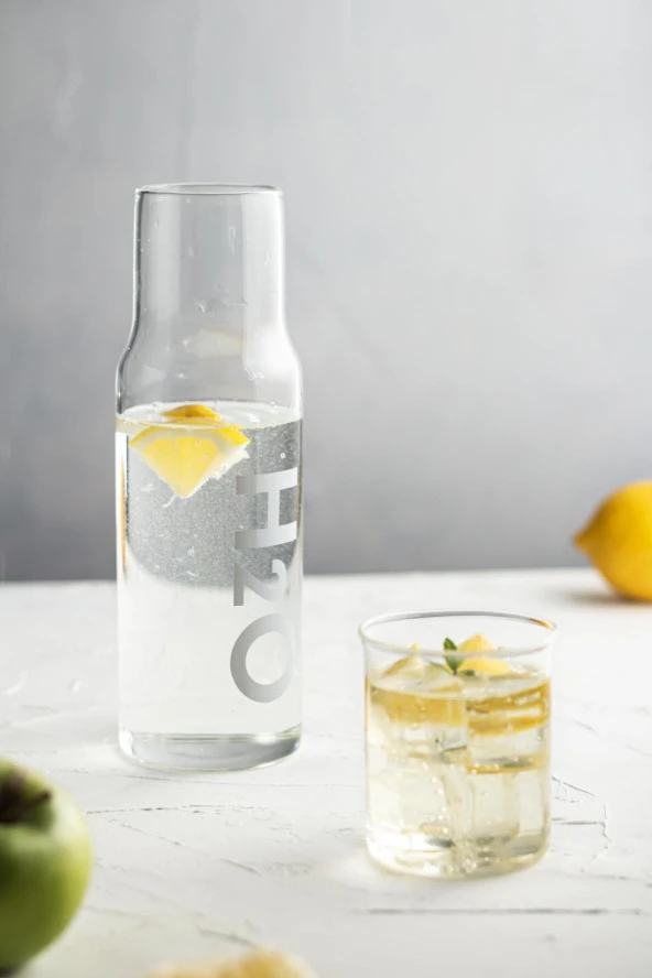 Borosilikat Cam Gri Başucu Sürahisi & Cam Sürahi * 600 ml - Resim 2