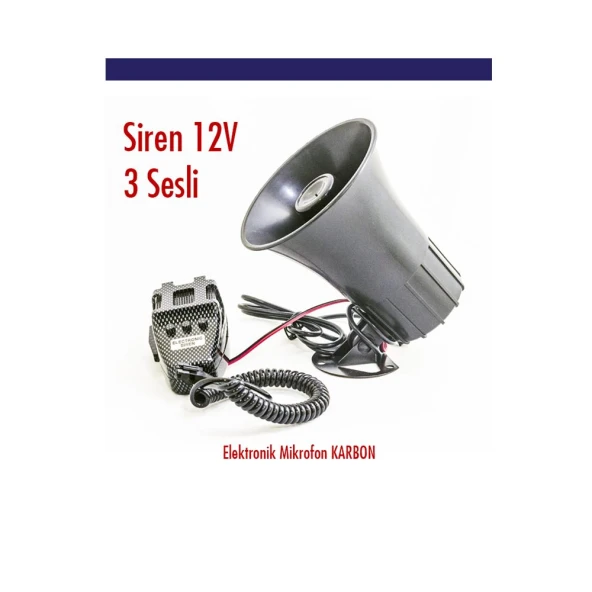 CARUB BR2744001 12V 40W MiKROFONLU SiREN 3 SESLi