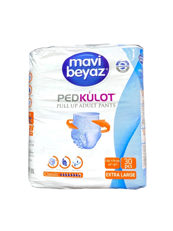 MAVİ BEYAZ EMİCİ KÜLOT HASTA BEZİ  XLARGE  30