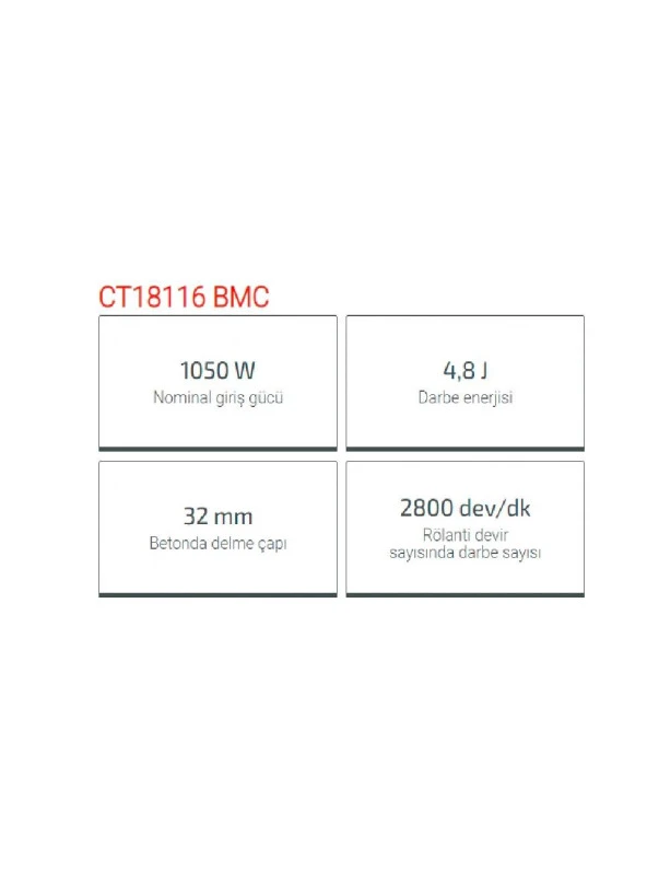 CROWN KIRICI DELİCİ SDS PLUS 1050W CT18116 BMC - 2