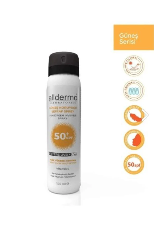 ALLDERMO SPF50+ INVISIBLE AEROSOL SPREY 150 ML - 2