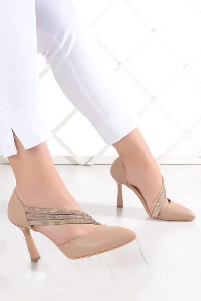 Erkan Saçmacı Alessi Ten Vegan Taşlı Abiye Ayakkabı - 2