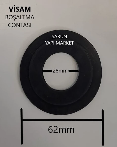 VİSAM - GÖMME REZERVUAR CONTASI (DIŞ ÇAP 62mm / İÇ ÇAP 28mm ) ÇİFT TARAF BOMBELİ - 2