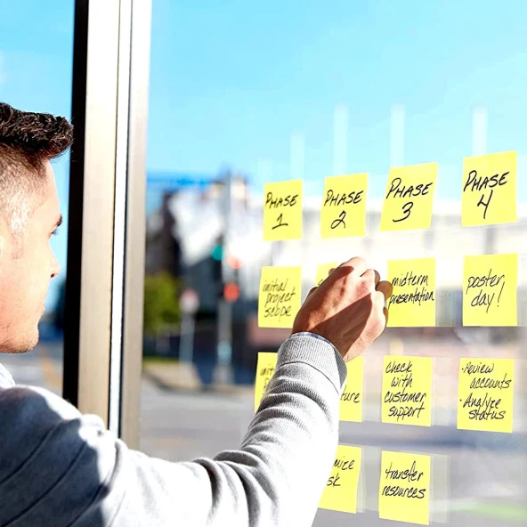 Noki Memo 75x75 mm Yapışkanlı Not Kağıdı 100 Yaprak Sarı 12 Adet 12007 - 9