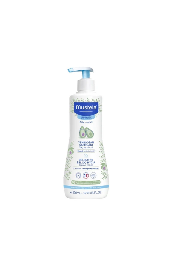 Mustela Gentle Cleansing (Dermo Cleansing) Yenidoğan Saç Vücut Şampuanı 500 ml