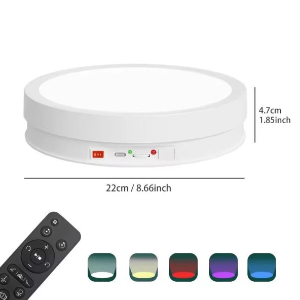 Ürün Çekimi için Hız Ayarlı Kademeli Işıklı Sunum Standı 25 KG - 4