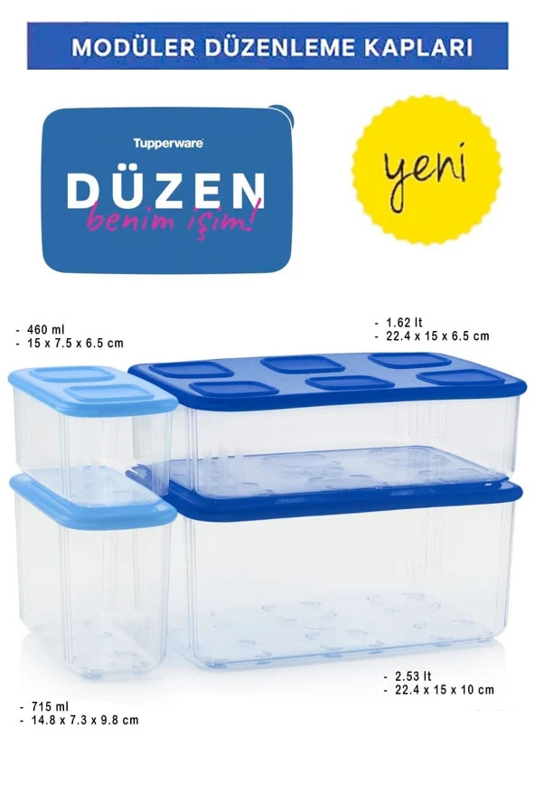 Modüler Düzenleme & Saklama Kabı Seti - 4 Parça