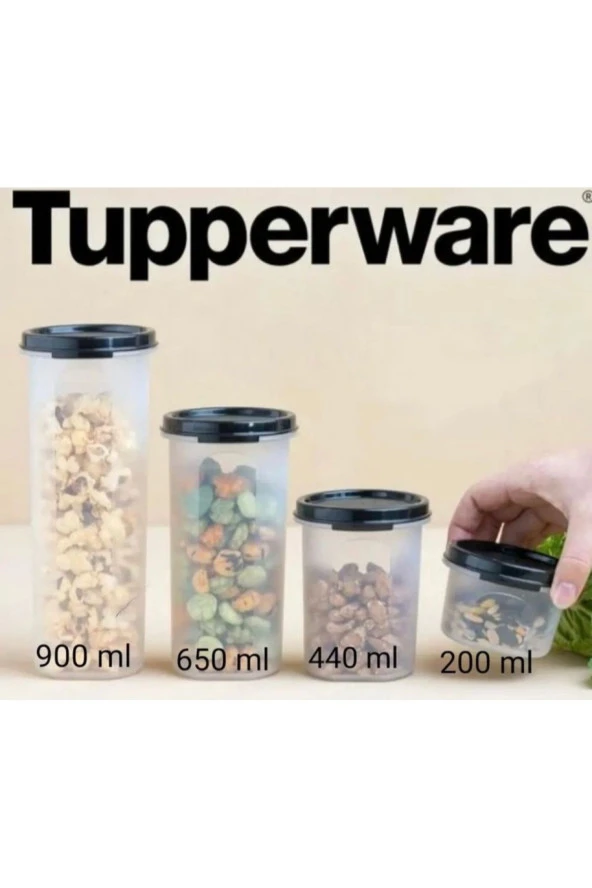 Tuperware 4 Lü Oval Set.