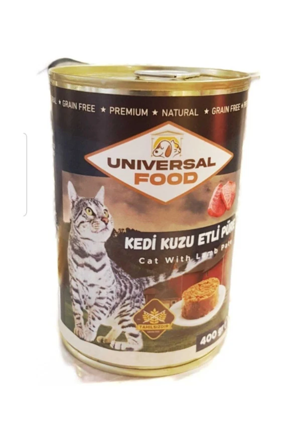 Unıversal Food Kuzu Etli Ve Pirinçli Tahılsız Püre Kedi Konserve Yaş Mama 400gr* 12 Adet Fiyatıdır