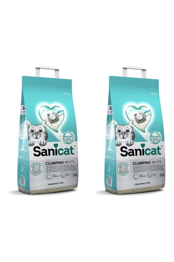 Sanicat Aktive White Clumping Kokusuz Kedi Kumu 10 Lt X 2 Adet