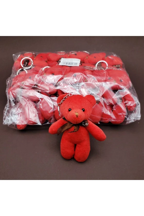 Kahverengi Hediyelik Peluş Ayıcık Anahtarlık  12 Adet