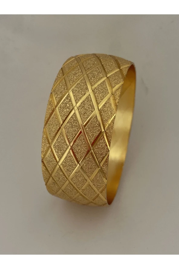 Altın Kaplama Baklava Desen Bilezik 3 cm