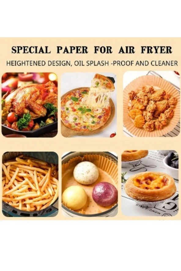 Air Fryer Tek Kullanımlık Kağıt Tabak 50 Adet