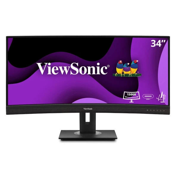 ViewSonic VG3456C 34" UWQHD Ergonomik 100W USB C ve RJ45'li 21:9 Curved Docking Profesyonel Monitor