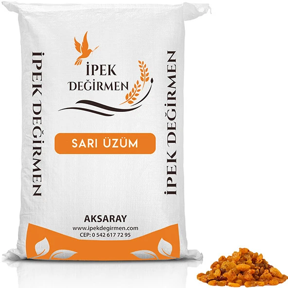 İpek Değirmen 2 KG Çekirdeksiz Sarı Üzüm Aşurelik Hoşaf Lüks Kuruyemiş - 1