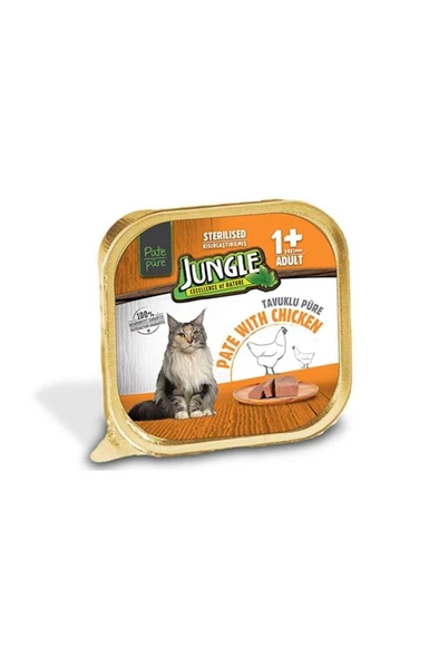 Jungle 6 Adet Kısır Kedi 100g Tavuklu Ezme/Pate Skt: 08/2025