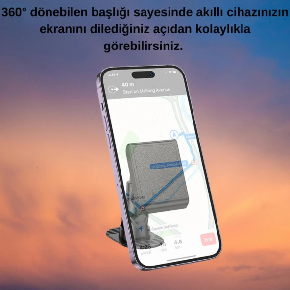 Coofbe 360° Döner Başlıklı Magsafe Uyumlu Torpido Üstü Araç Tutucu İphone 12 13 14 15 Pro Max Uyumlu - 4