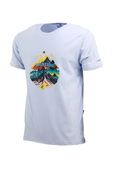 Erkek Bisiklet Yaka Mevsimlik Göğüs Baskılı Mavi Sarı 2'li Set T-Shirt - Resim 6