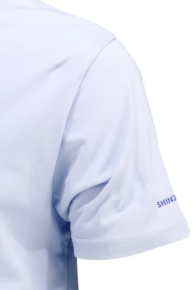 Erkek Bisiklet Yaka Mevsimlik Göğüs Baskılı Mavi Sarı 2'li Set T-Shirt - Resim 9