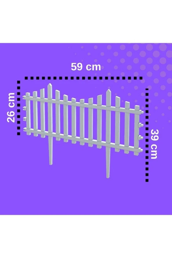 Dekoratif Bahçe Çiti, Plastik Çit, Peyzaj Çiti, Modern Bahçe Çiti 1 Adet (59cm) 39x59cm