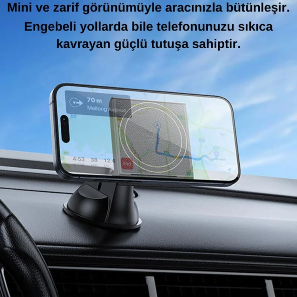 Coofbe 360° Döner Başlıklı Magsafe Uyumlu Torpido Üstü Araç Tutucu İphone 12 13 14 15 Pro Max Uyumlu - 2