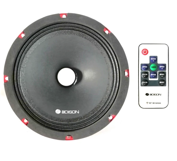 Edison ED M802LD 7 Renkli RGB Işıklı 20 Cm Midrange Kumandalı 600W Maksimum 120W RMS - Resim 3