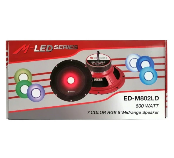 Edison ED M802LD 7 Renkli RGB Işıklı 20 Cm Midrange Kumandalı 600W Maksimum 120W RMS - Resim 2