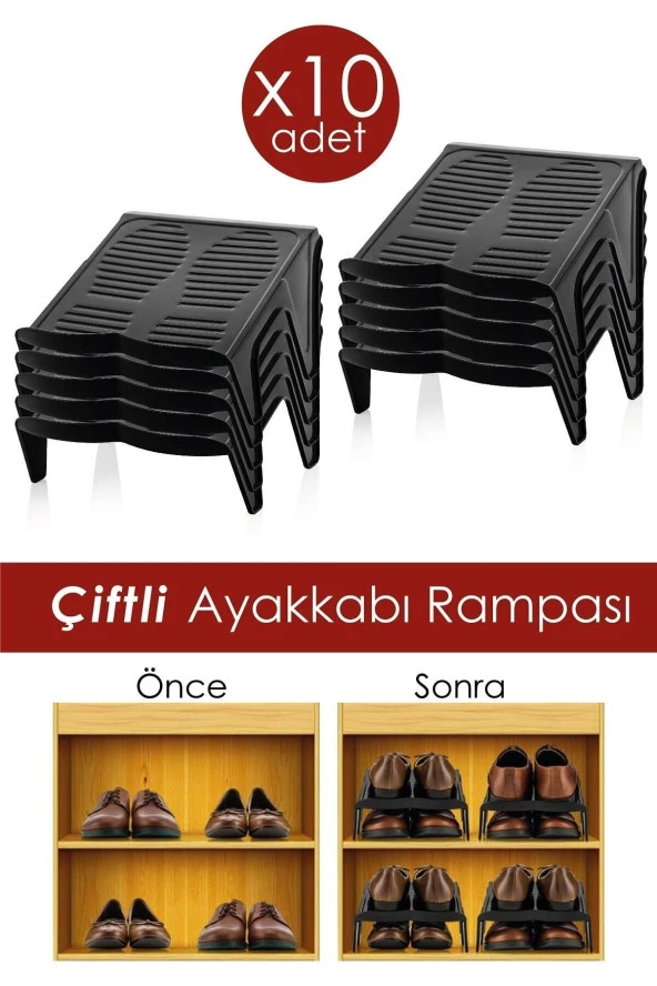 Tuğra Home 10'lu Çiftli Ayakkabı Rampası Fma04648