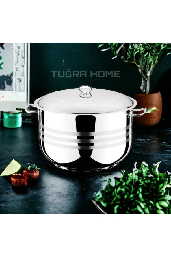 Tuğra Home Berlin Paslanmaz Büyük Derin Tencere 20 Lt 36 Cm