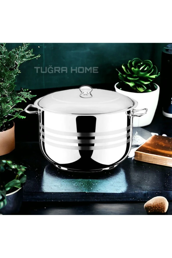 Tuğra Home Berlin 13 Litre 304 Paslanmaz Büyük Derin 32 Cm Tencere Aşure Tenceresi