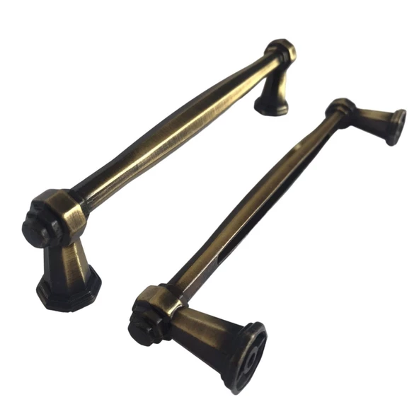 8 Adet Padişah Kulp 128 mm Antik Sarı Mutfak Kulpu Çekmece Dolap Kapak Kulbu Metal Mobilya Dolabı Kulpları - 6
