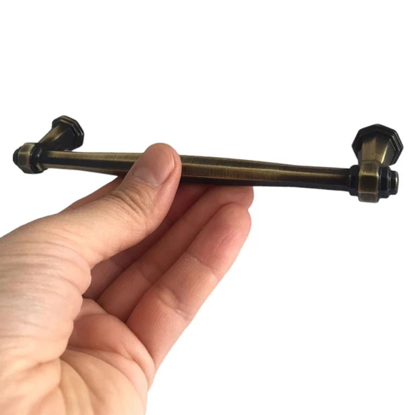 8 Adet Padişah Kulp 128 mm Antik Sarı Mutfak Kulpu Çekmece Dolap Kapak Kulbu Metal Mobilya Dolabı Kulpları - 3