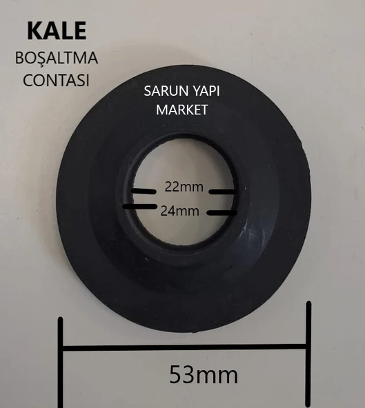 KALE - GÖMME REZERVUAR CONTASI (DIŞ ÇAP 53mm / İÇ ÇAP 24mm / ÇIKINTILI KISIM İÇ ÇAP 22mm ) BİR TARAF BOMBELİ - DİĞER TARAF ÇIKINTILI - 3