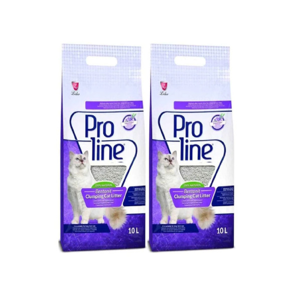 Proline Lavanta Kokulu İnce Topaklaşan Bentonit Kedi Kumu 2 x 10 L