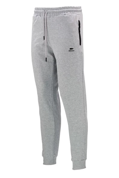 Erkek Düz Paça Mevsimlik Lastikli Gri Antrasit 2'li Eşofman Altı Seti - 2