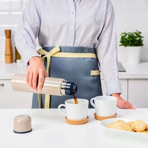 IKEA Halsa Termos Paslanmaz Çelik Matara 0,5 Lt Bej - 4