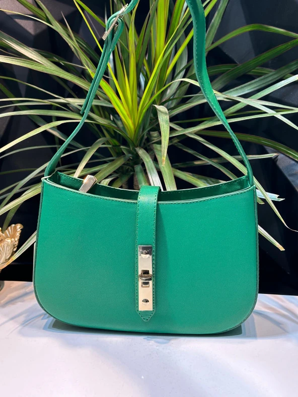 LEVDR.930159.YŞL Levidor Özel Renk Kombin El Ve Kol Çantası Olarak Tasarlanmış Suni Deri Bayan Omuz Ve Kol Çantası ürün görseli