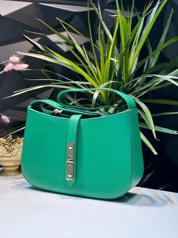 LEVDR.930159.YŞL Levidor Özel Renk Kombin El Ve Kol Çantası Olarak Tasarlanmış Suni Deri Bayan Omuz Ve Kol Çantası - Resim 2