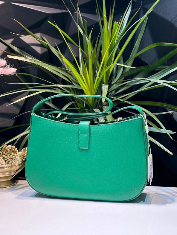 LEVDR.930159.YŞL Levidor Özel Renk Kombin El Ve Kol Çantası Olarak Tasarlanmış Suni Deri Bayan Omuz Ve Kol Çantası - Resim 3