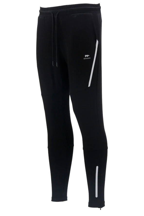 Erkek Standart Fit Lastikli Çizgi Detaylı Siyah Lacivert 2'li Eşofman Altı Seti - 2