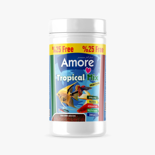 Tetra-Melek-Lepistes-Guppy 5li Balık Yemi Seti,Tropical Mix 125ml,Bonisa-250, Rose-250,Algae Garlic - 3