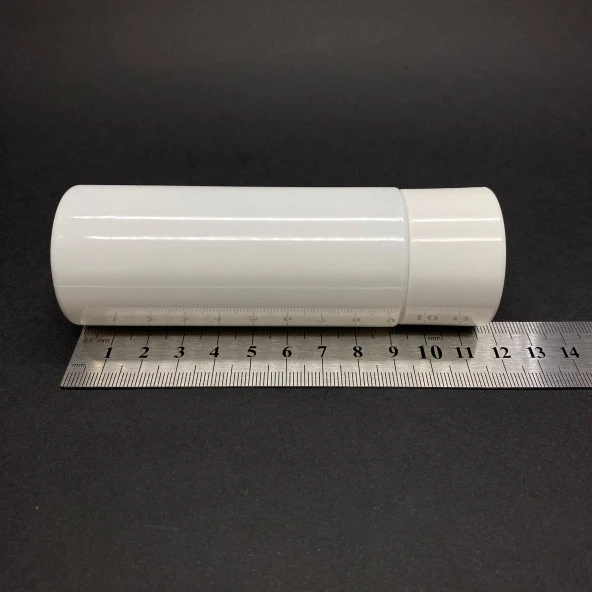 100 cc Silindir Keskin Küt (17gr) Sert Pet Şişe  - Beyaz Kalın Kapaklı- Kör Tıpalı Ağız Çapı 24mm x 10 Adet - Resim 2