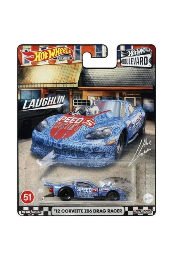 Hot Wheels Boulevard Premium 12 Corvette Z06 Drag Racer Gjt68 Hcr12