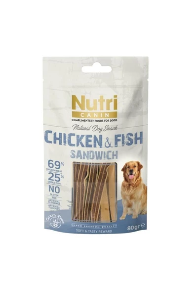 Nutri Canin Tahılsız Tavuklu Balıklı Köpek Ödül Maması 80 gr ürün görseli 1