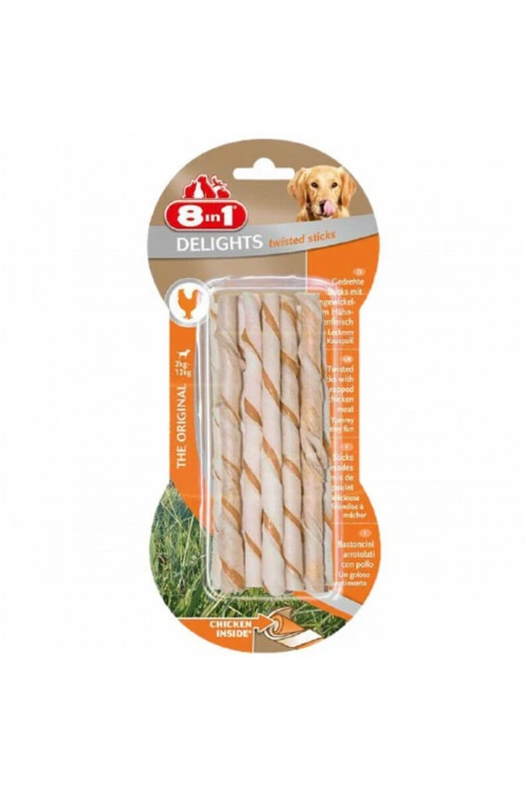 Delights Twisted Sticks Tavuklu Köpek Ağız Bakım Çubuğu 10'lu 55 gr