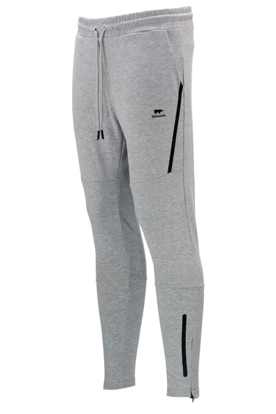 Erkek Standart Fit Lastikli Çizgi Detaylı Bej Gri 2'li Eşofman Altı Seti - 6