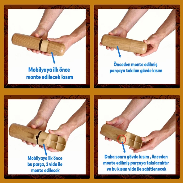 Kapsül Bohem Mobilya Kanepe Tv Ünitesi Koltuk Ayağı Konsol Ayakları Ahşap Desenli Kahverengi 18 Cm - Resim 3